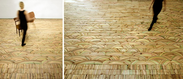 Hand-painted Scandinavian Pine Floor